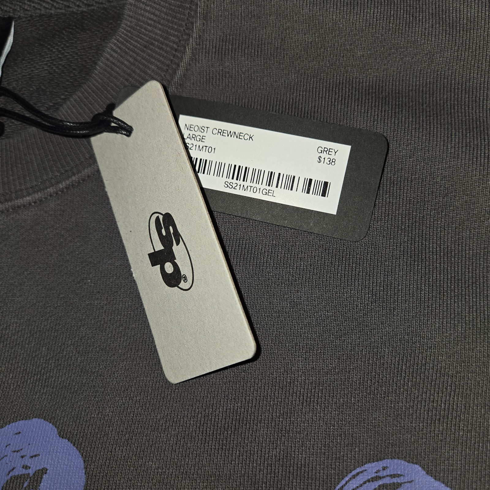 Seoul Projects Neoist Crewneck Sweater Mens Size Large Gray NWT Streetwear Terry