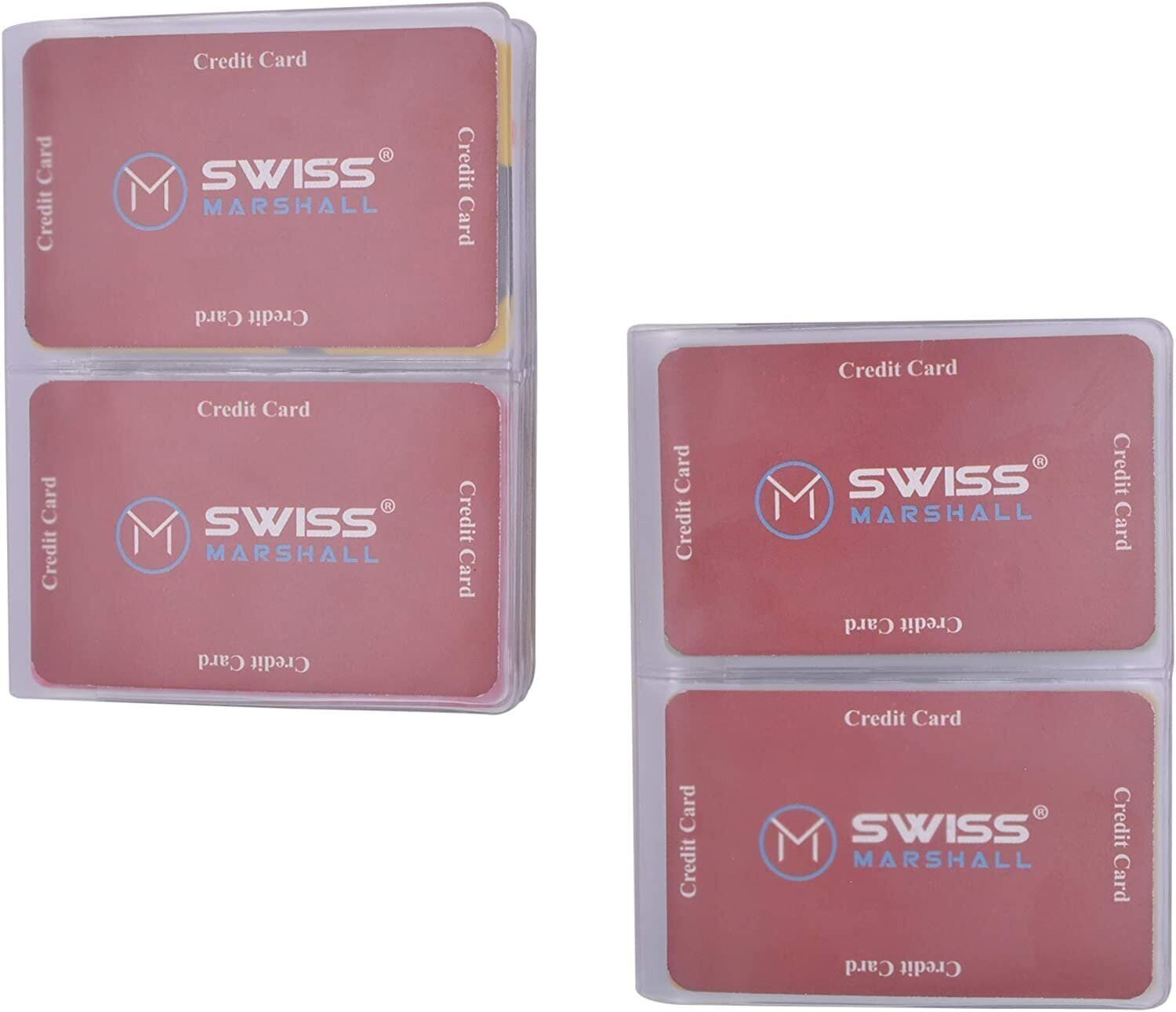 Set of 2 Insert Side Load Wallet Clear & Plastic 6 Pages Hipster Wallets