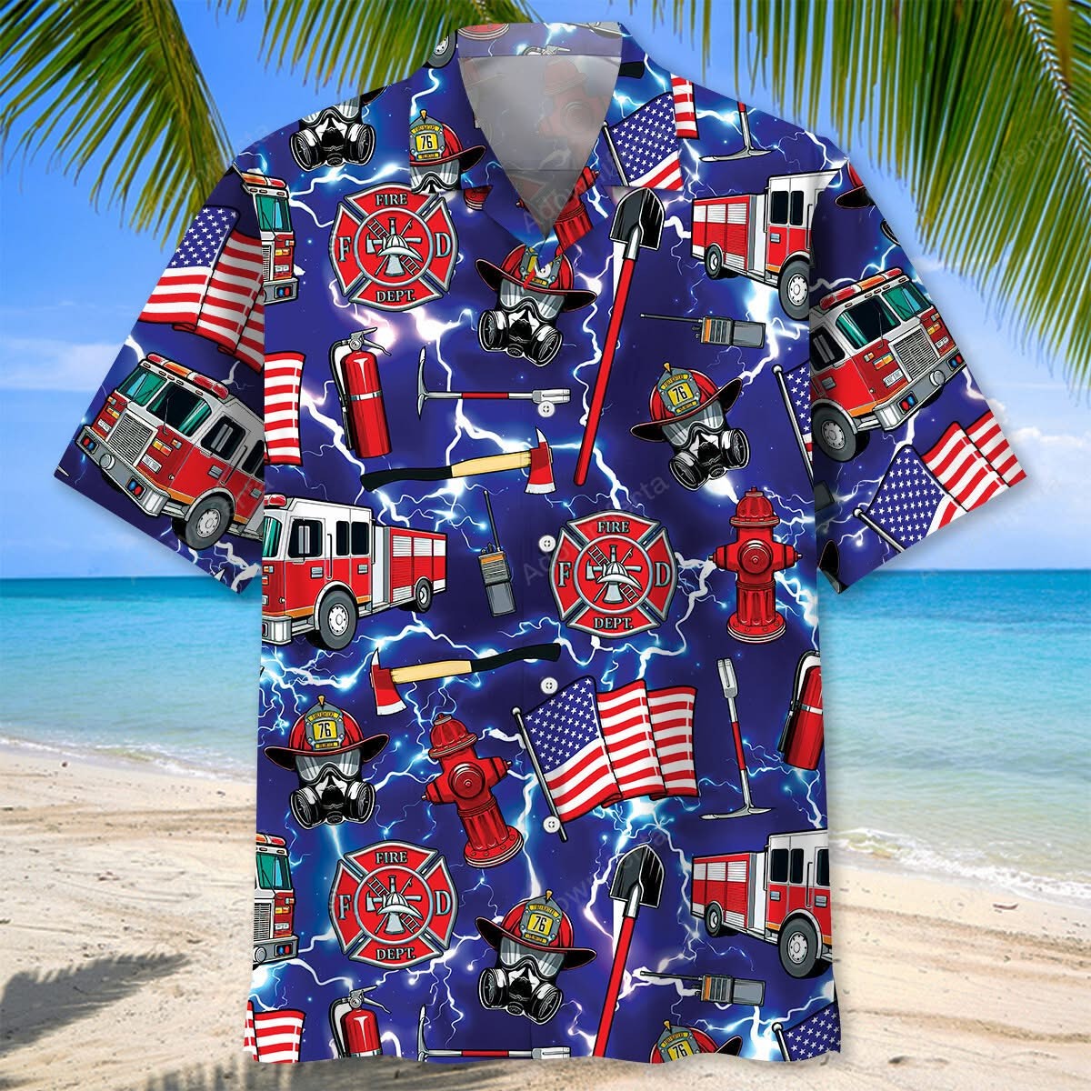Firefighter Fire Department Hawaiian Shirt Firefighter Gear Apparel Gifts For Hi