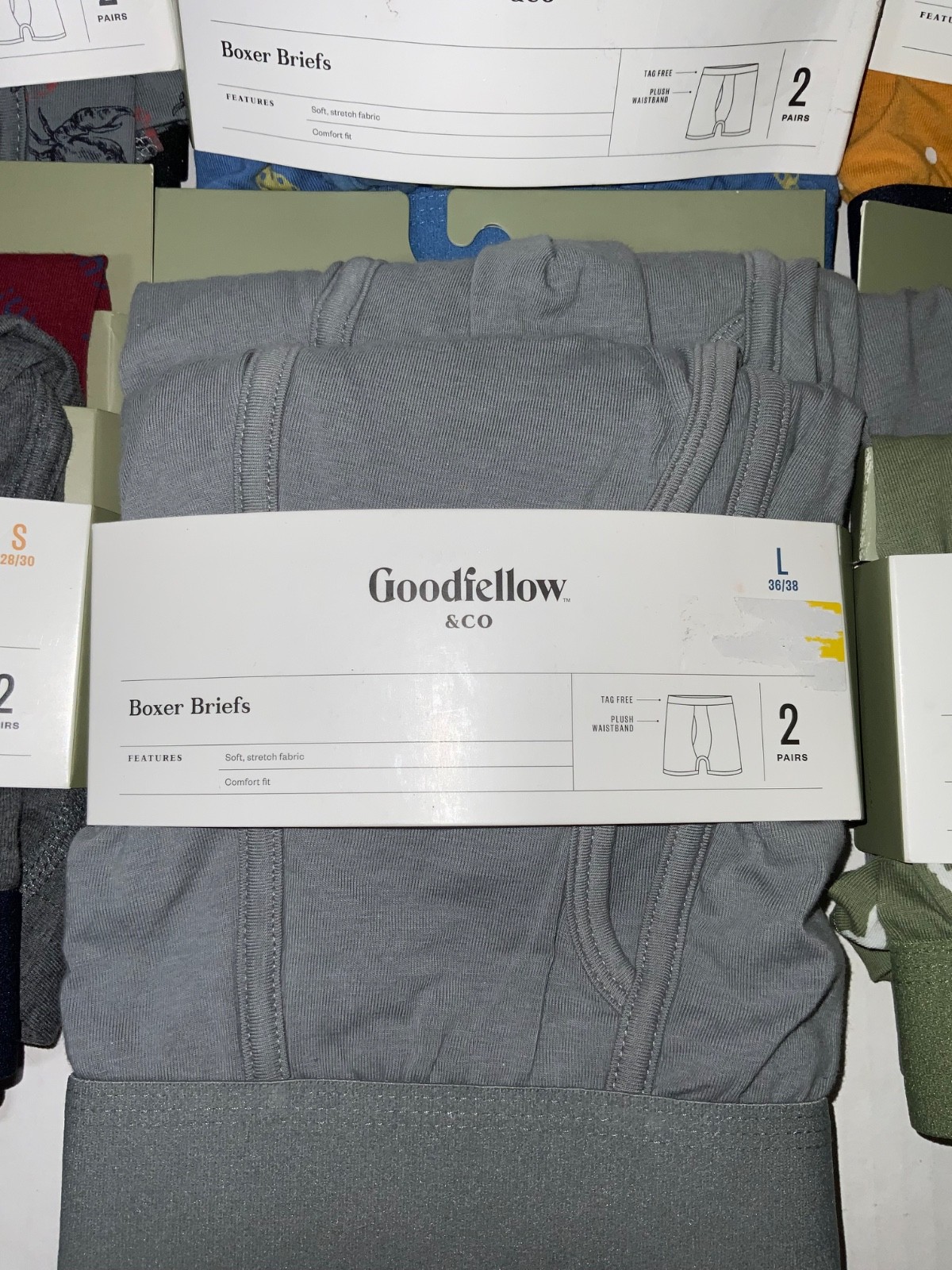 BOXER BRIEFS 2pk Choice solids & prints SOFT STRETCH KNIT fabric Goodfellow & Co
