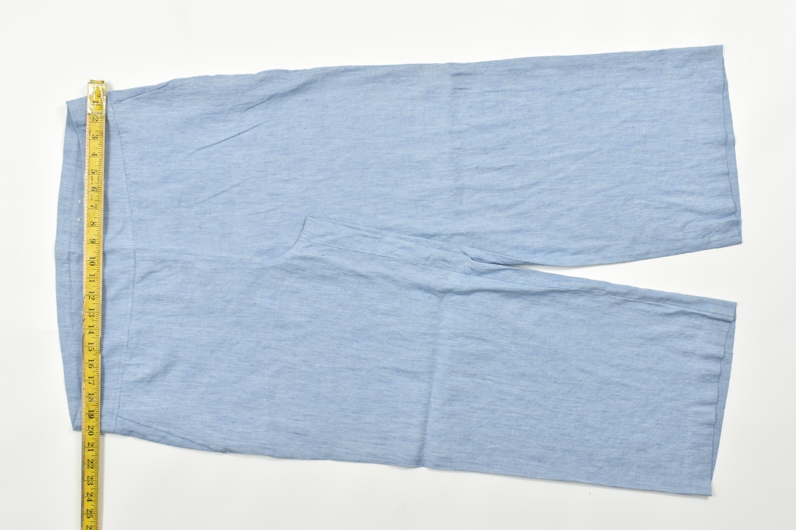 Chico’ s Women’s Pull On Linen Blend Straight Crop Pants Blue Size 3.5 (18)