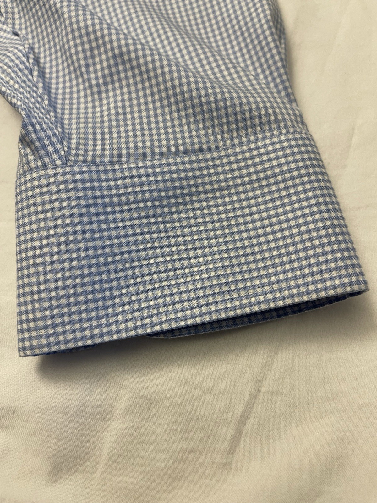 Brooks Brothers Crisp Regular Non-iron Stretch 16 1/2 34 Blue Gingham