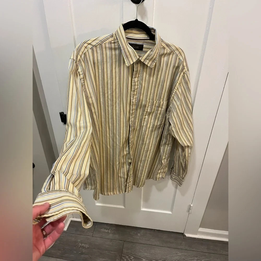 Tasso Ella 100% Cotton Stripe Dress Shirt Size XL