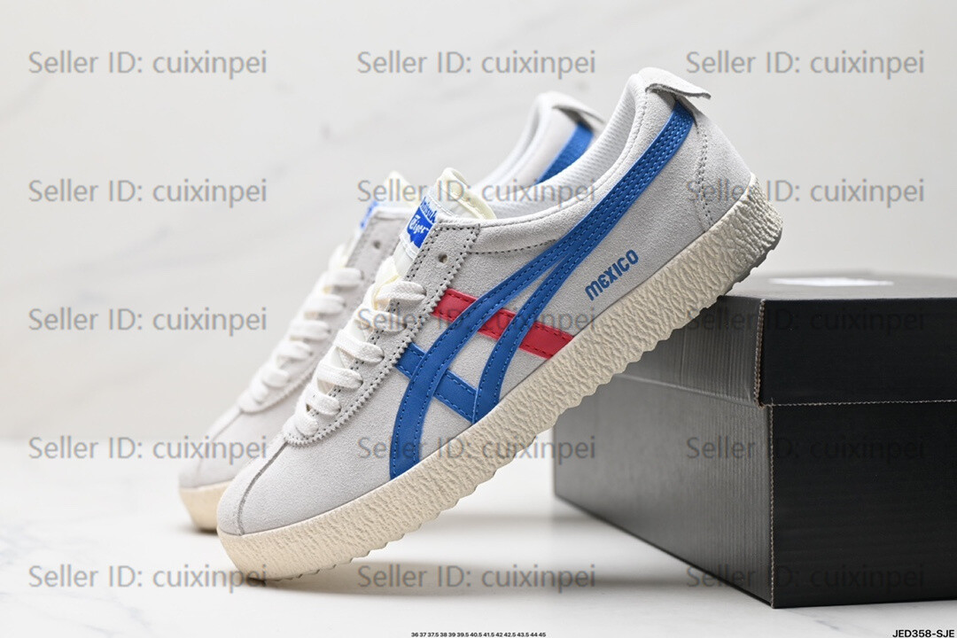 Onitsuka Tiger MEXICO DELEGATION Classic Gray/Blue Retro Unisex Shoes Sneakers