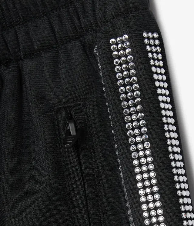 Sp5der X Adidas Rhinestone track Pants Black KQ8324 – New