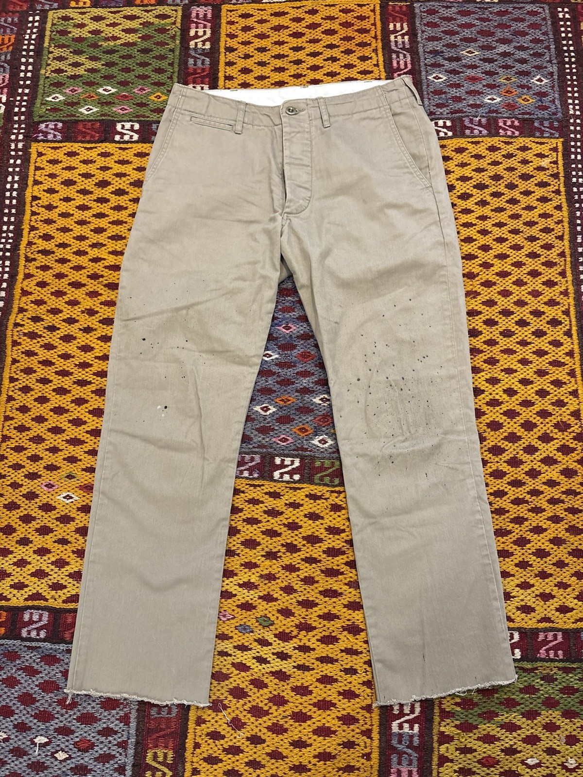 Buck Mason Maverick Slim Officer Pant 9oz Slub Twill 32 Straight Distressed