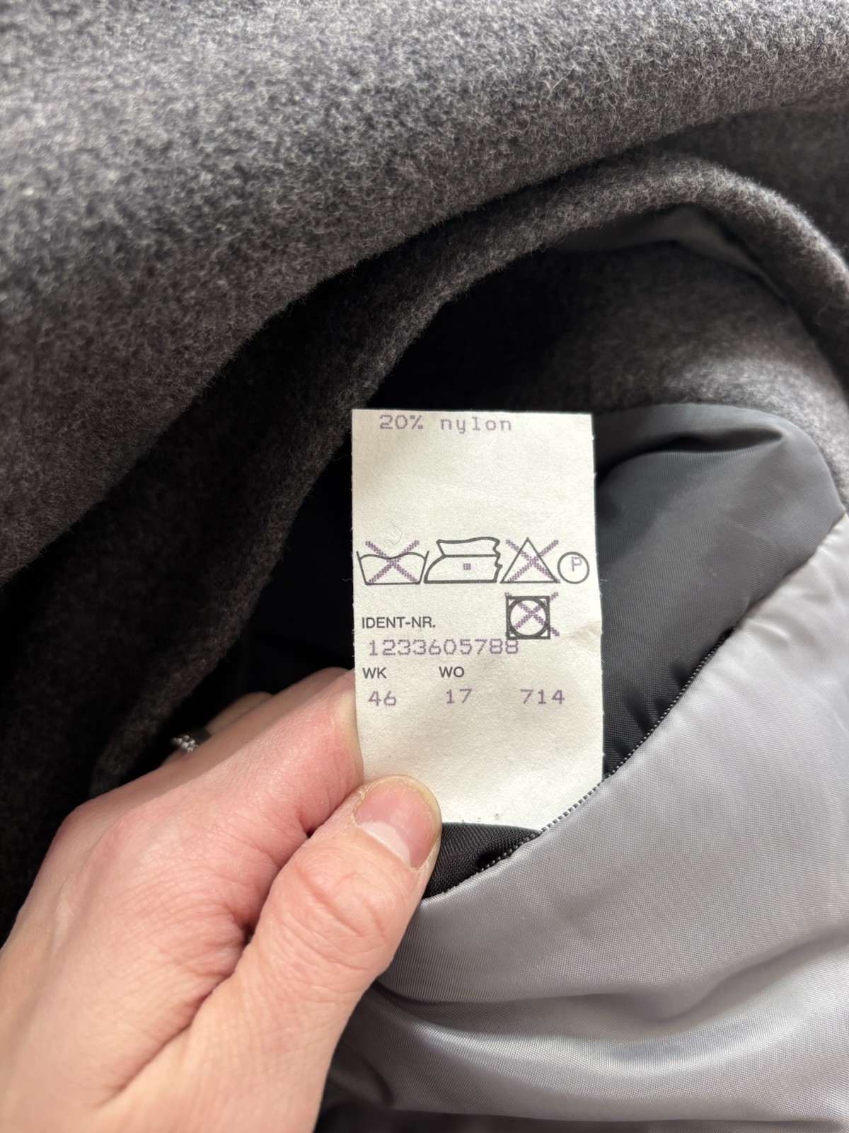 Strellson Men’s XL Wool Full Zip Jacket Long Gray Vintage Pockets Warm Poland