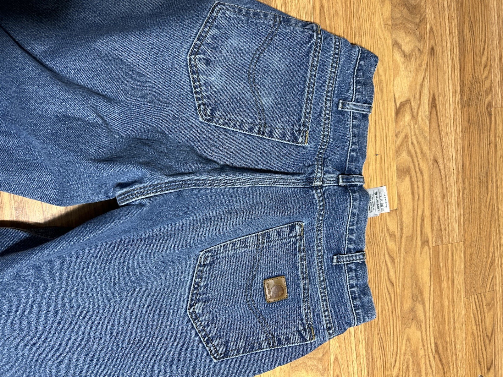 Carhartt Relaxed Fit Flannel Lined Jeans Men 32×32 Medium Wash B172 DST Workwear