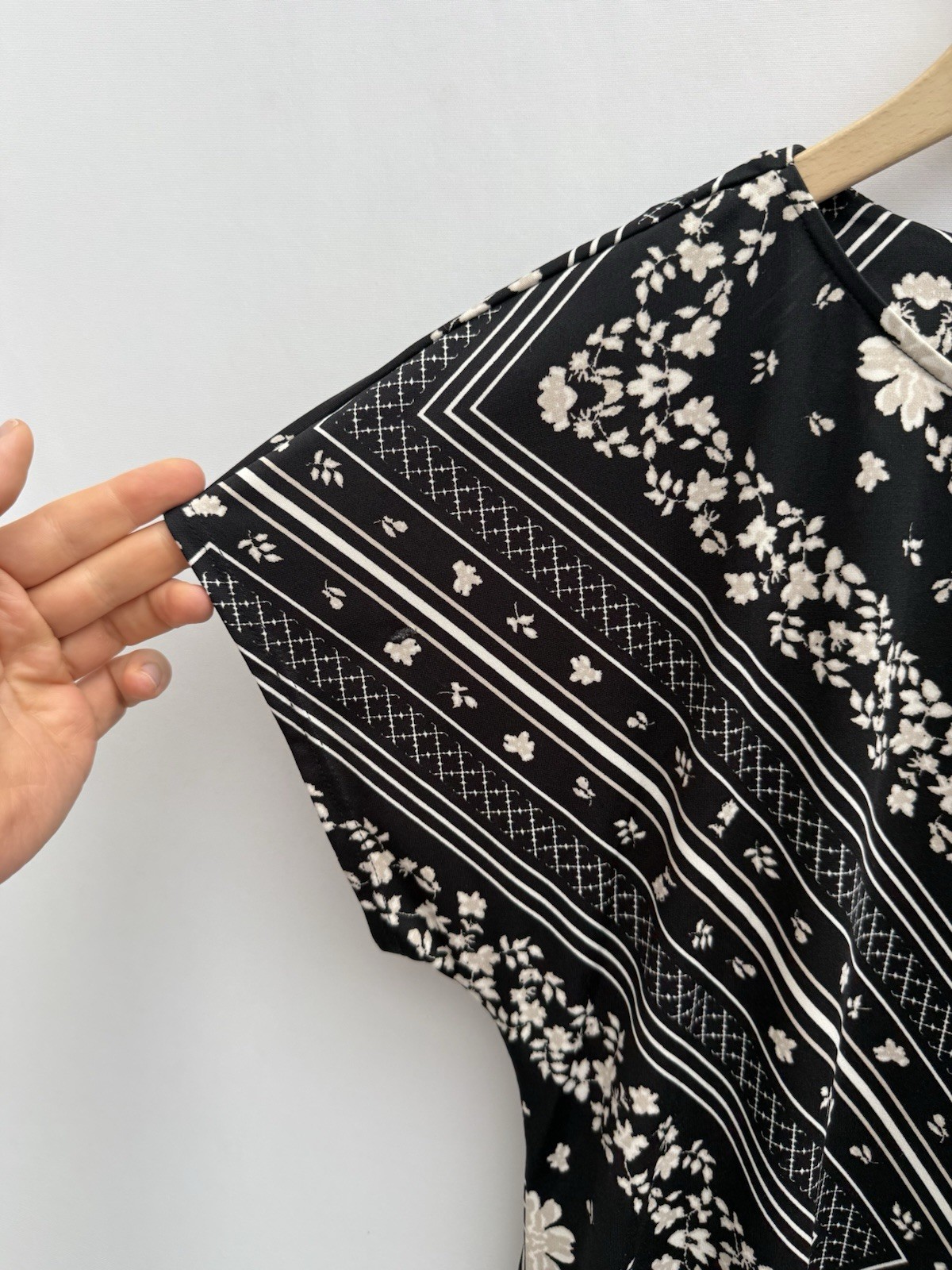 Principles By Debenhams Floral Scarf Print Side Tie Blouse Top Black UK 14 BNWT