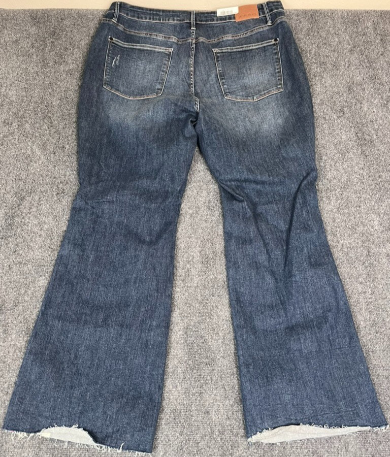 NWT Judy Blue High Rise Control Top Distressed Flare Jeans JB88739 Womens 22W