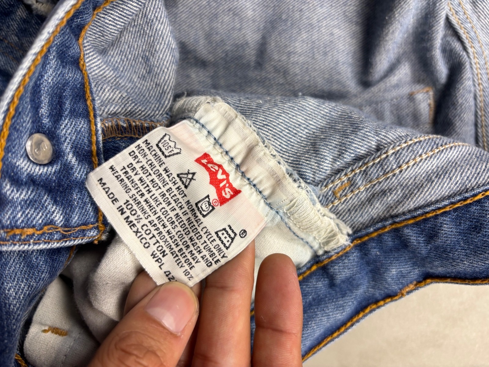 Levi’s 501XX Made in Mexico Distressed Straight Leg Jeans