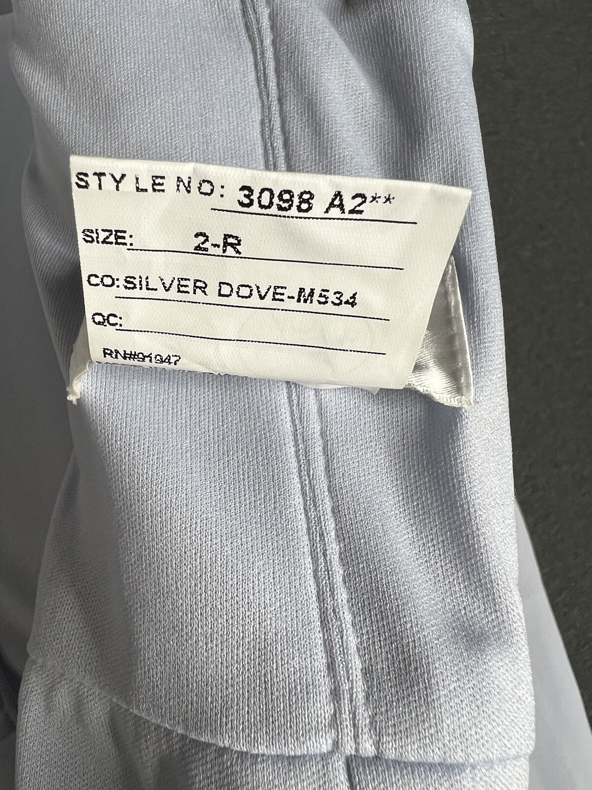 DESSY Chiffon Gown Bridesmaid Full Length Dress Silver Dove Puff Sleeve Women 2R