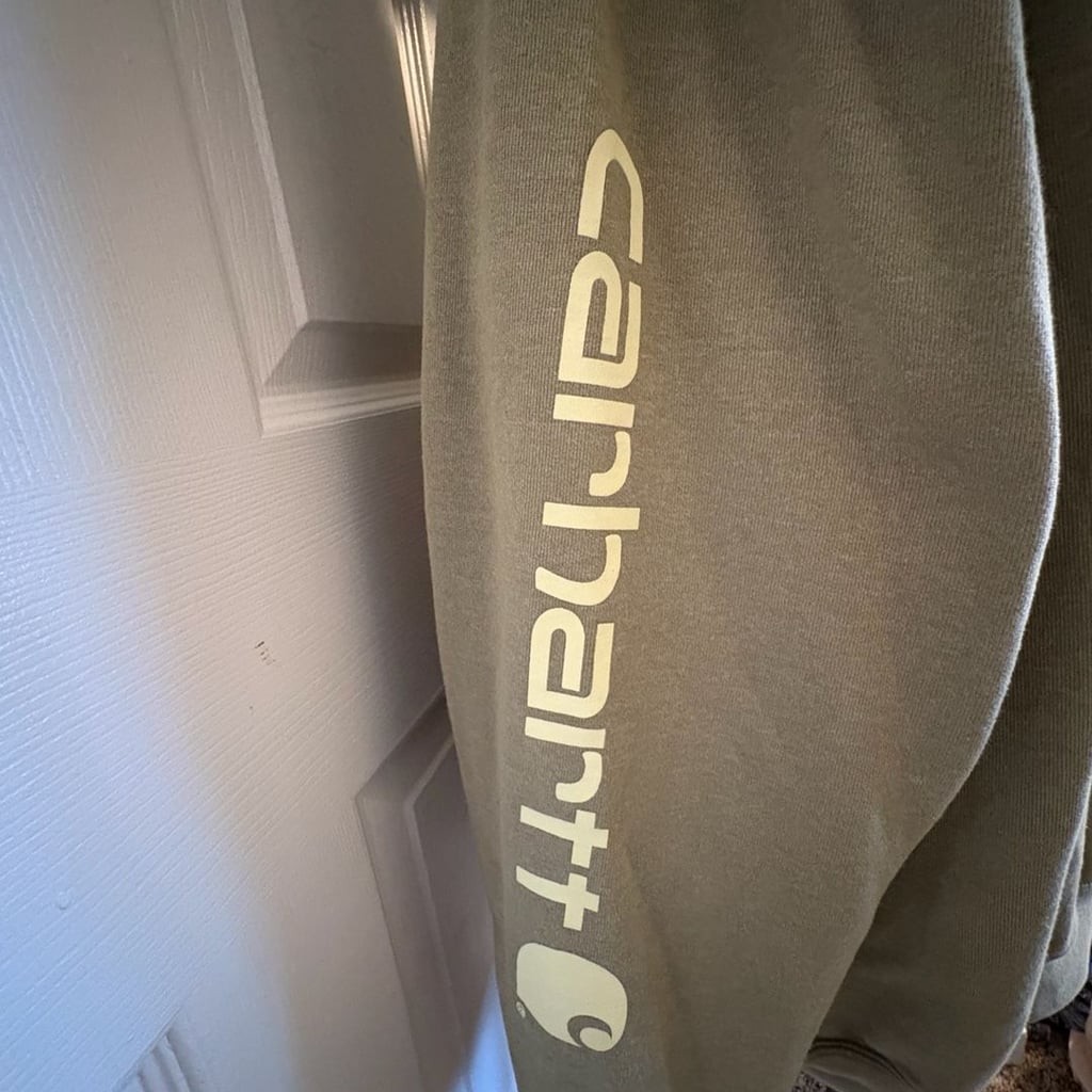 Carhartt Midweight Logo Graphic Hoodie in Army Green
