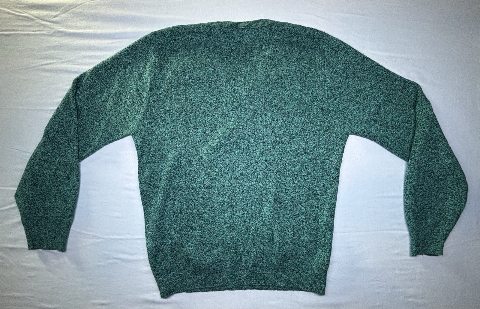 Vintage 90s JANTZEN Green Orlon Acrylic V-Neck Sweater Made USA