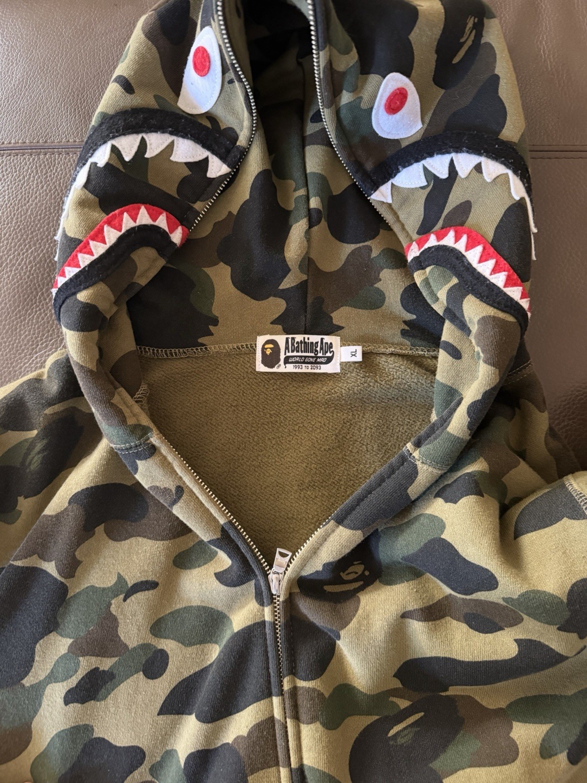Bape Men’s First Camo Full Zip Hoodie Size XL