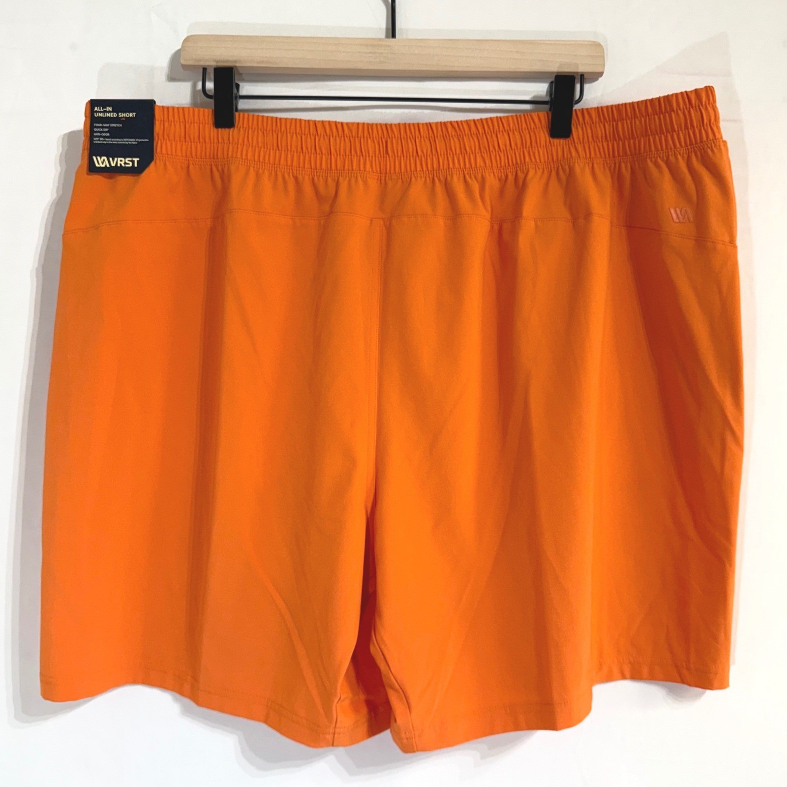 VRST Mens XXL 7″ All-In Unlined Short Tangerine Orange Stretch Quick Dry Pockets