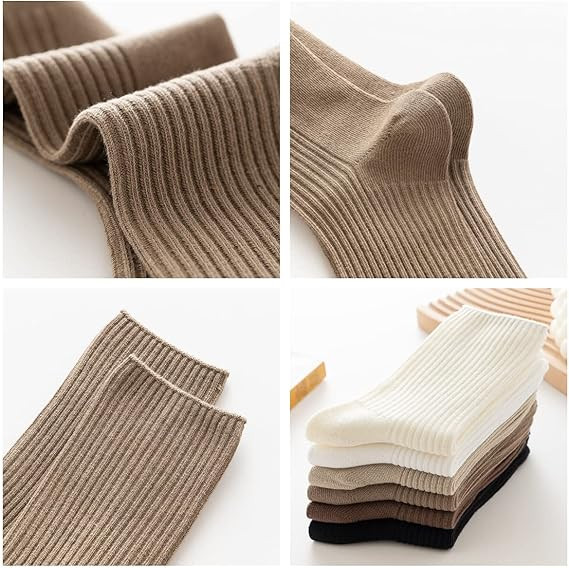 3/6 Pairs Cute Crew Socks Casual Athletic Aesthetic Cotton Socks for Fall Shoes