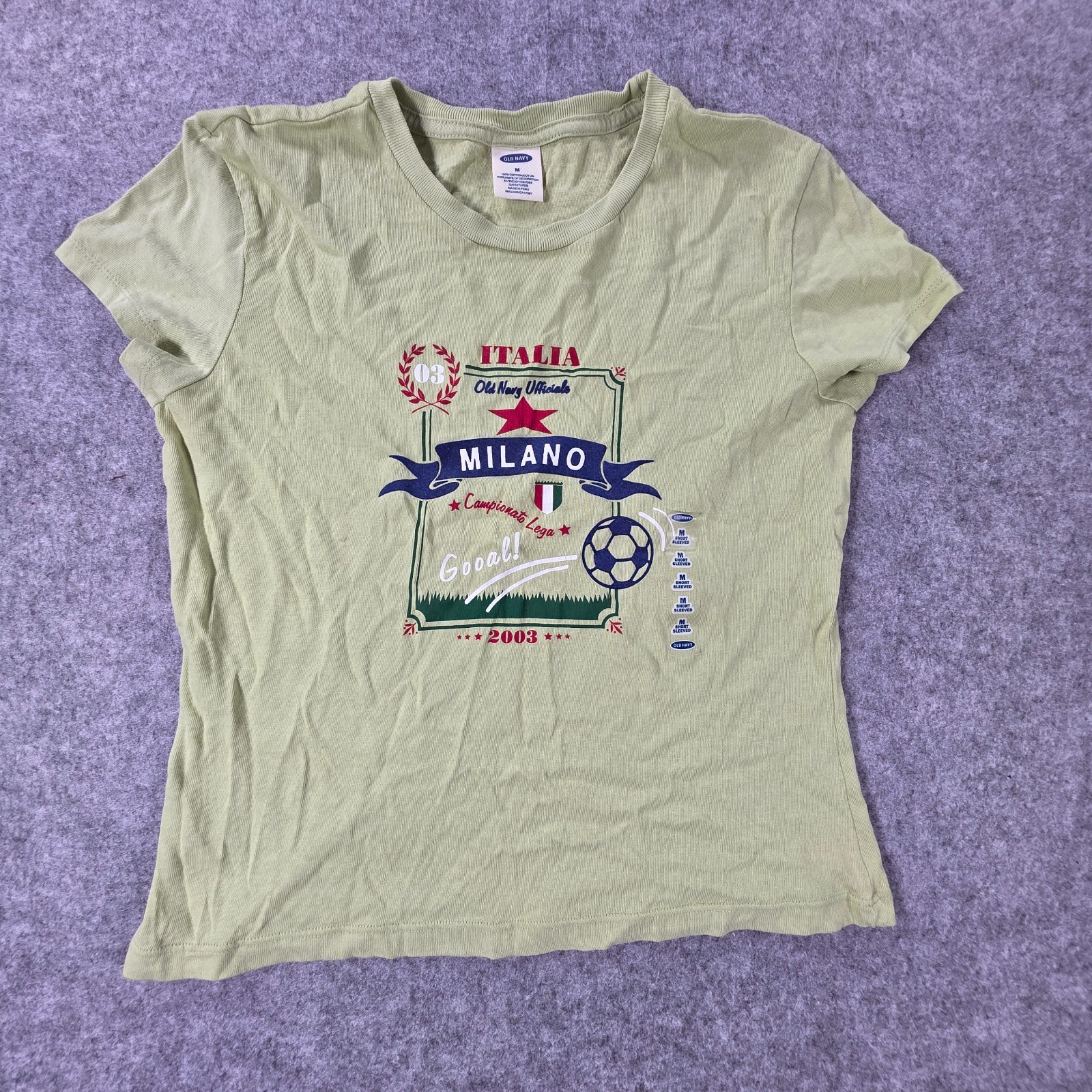 NWT Vintage Old Navy Y2K 2003 Shirt Women’s Med Milano Italia Football Soccer