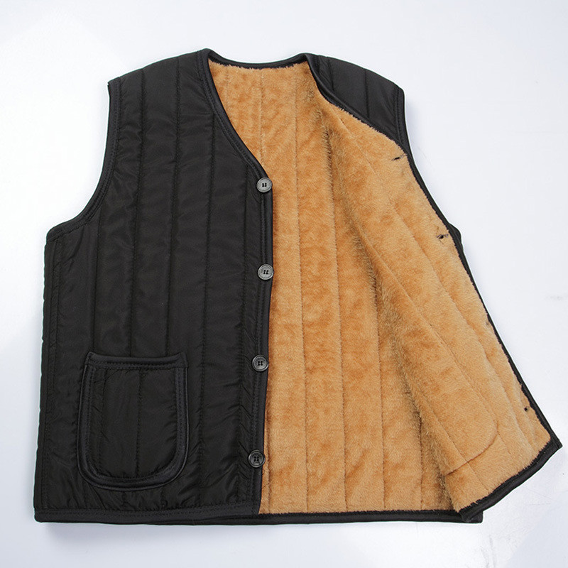 Men Winter Warm Thicken Vest Fleece Lined Jackets Coat Sleeveless Waistcoat Gift