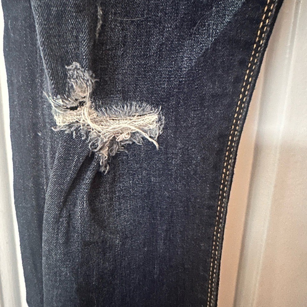 Hudson krista ankle super skinny distressed dark wash Jean. Size 28.