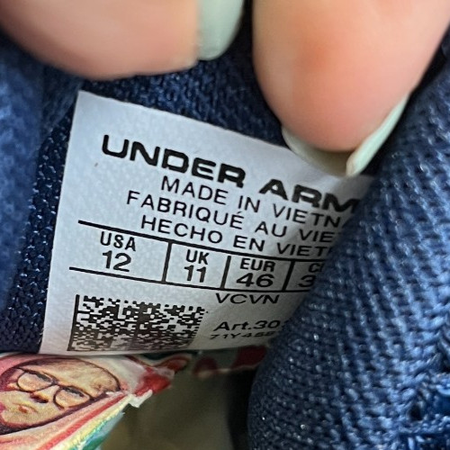 Under Armour Charged Assert 10 Mens Size 12 Blue Athletic Running Shoes Sneakers