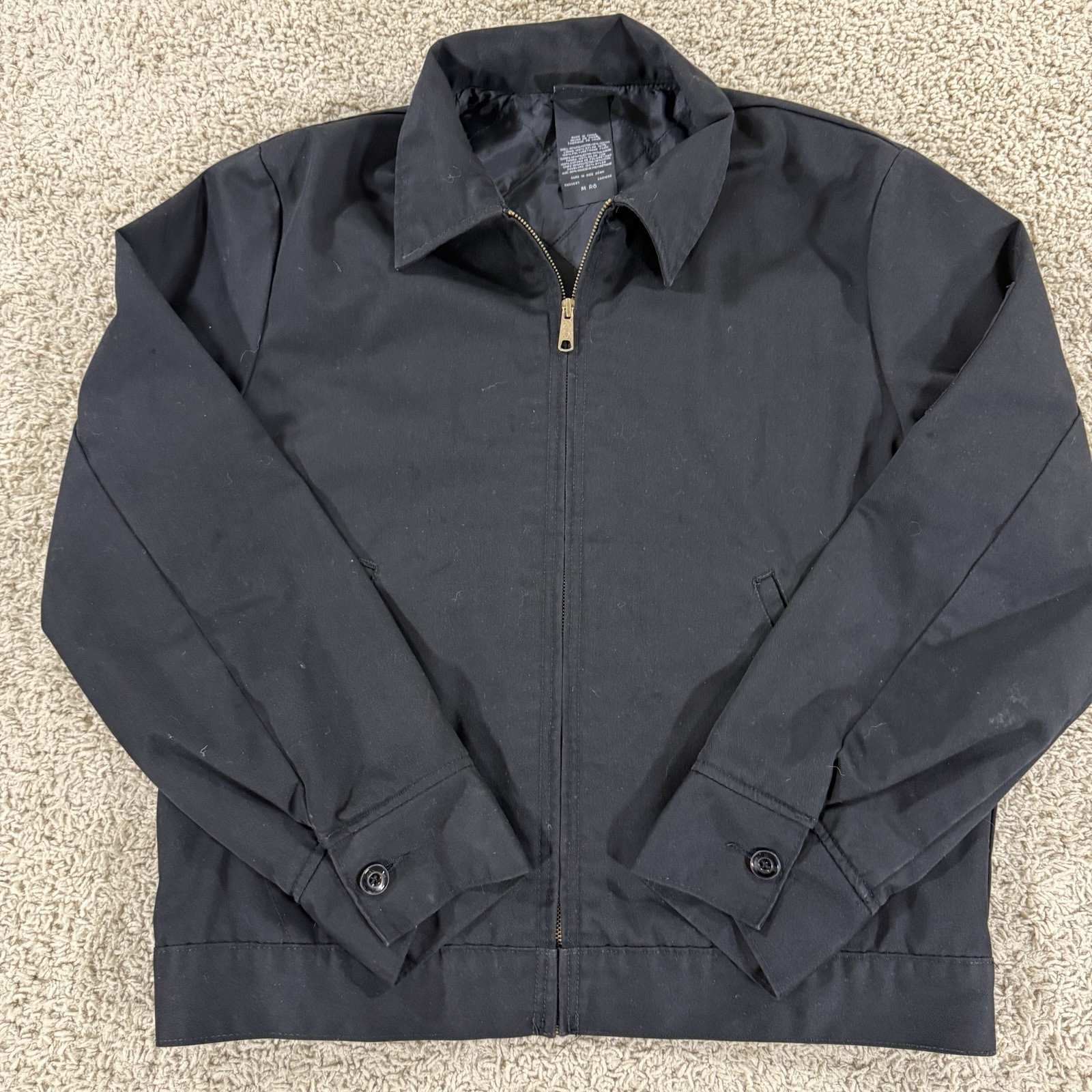 Vintage 90’s Dickies Eisenhower Yeezy Black Full Zip Jacket Lined Sz Medium