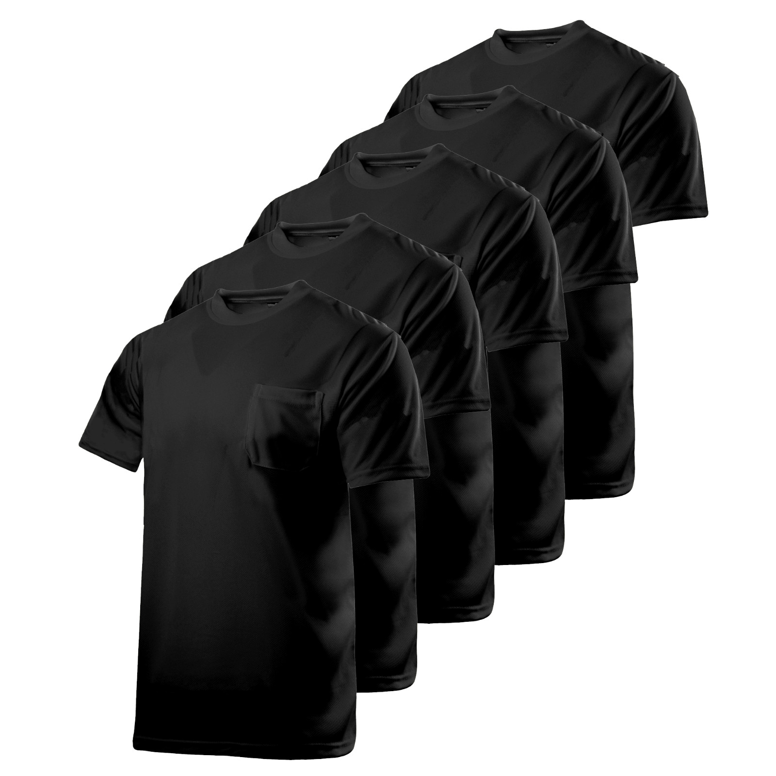 Black Safety T Shirts Fast Drying Work Sports Short Sleeve JORESTECH