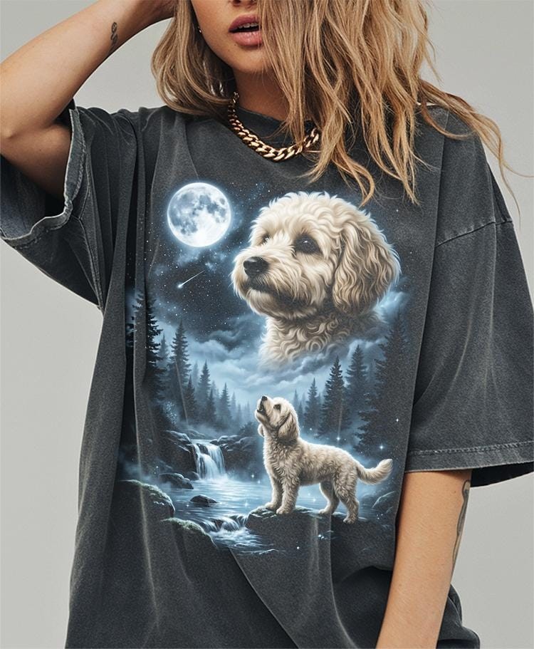 Maltipoo Howling at the Moon Shirt Funny Dog Lover Halloween Gift