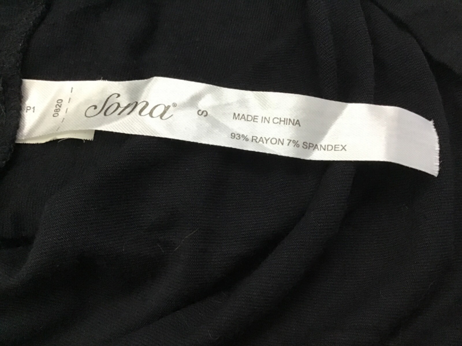 Soma Women’s Soft Comfortable Long Sleeve Turnaround Tee/Top Black Size S