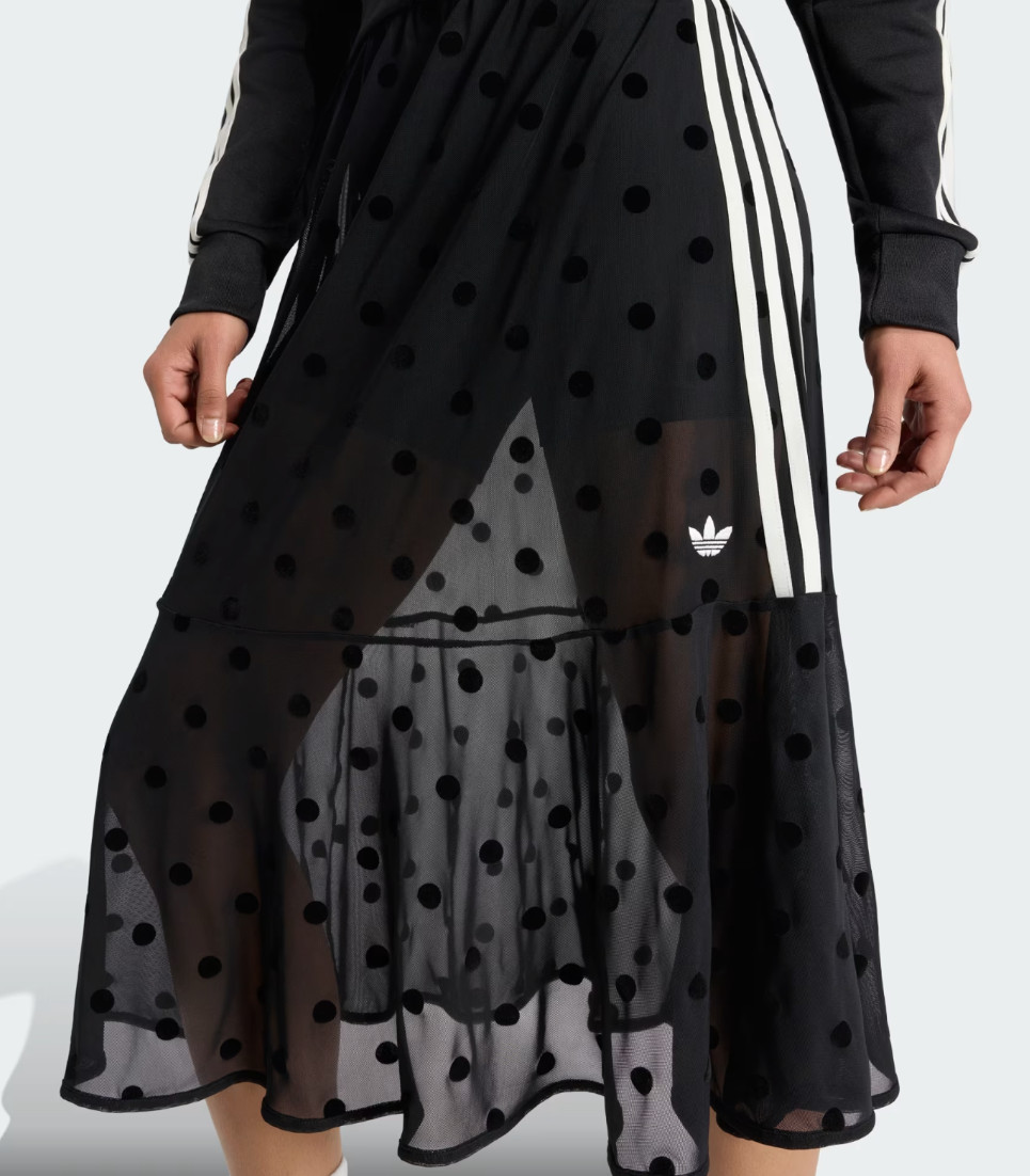 adidas Originals Sheer Polka Dot Skirt Women Lifestyle Casual AsiaFit NWT KV1177