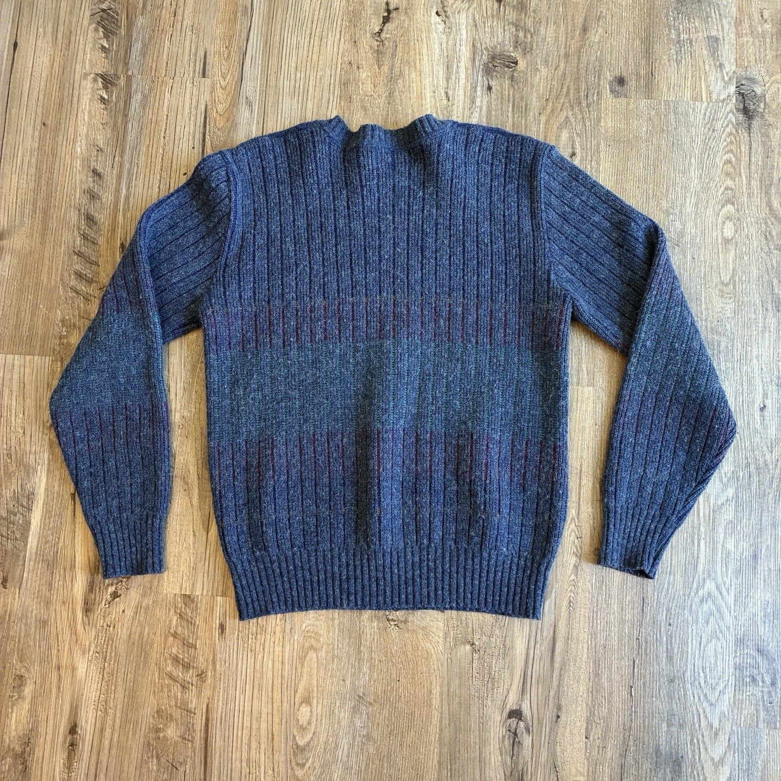 Vintage Jantzen Wmn’s L Geometric Crewneck Knit Sweater Wool Acrylic Made in USA