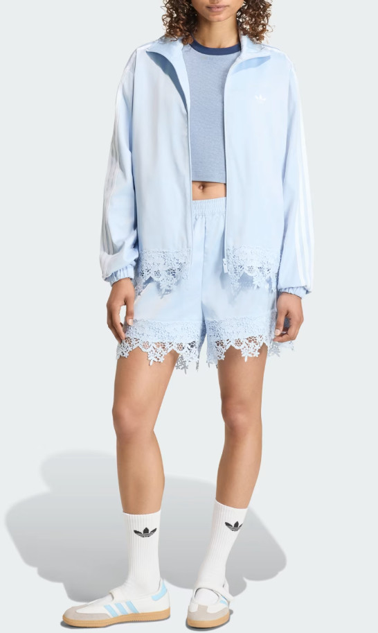 adidas Originals Satin Lace Firebird Track Top Loose Women Casual AsiaFit LD1805