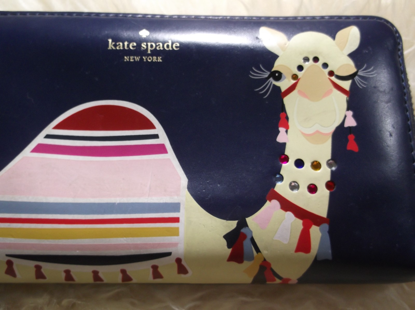 Kate Spade New York Spice Things Up Camel Neda Wallet Blue WLRU4841