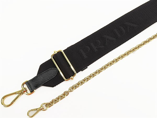 PRADA Re-Edition 2005 Black Gold Saffiano Leather Semi Shoulder Handbag 1BH204