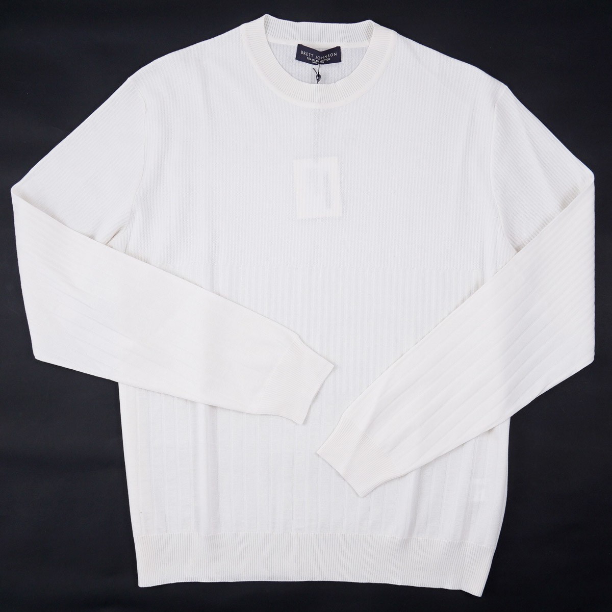 Brett Johnson Sea Island Cotton-Cashmere Patterned Knit Sweater XL (Eu 54) NWT