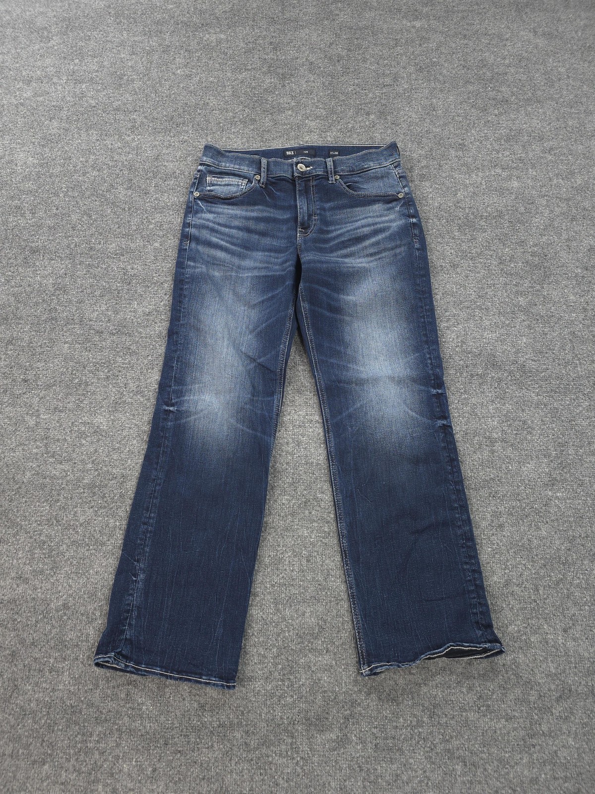 BKE Jeans Mens 31×30 Blue Jake Bootcut Stretch Denim Distressed Casual Preppy