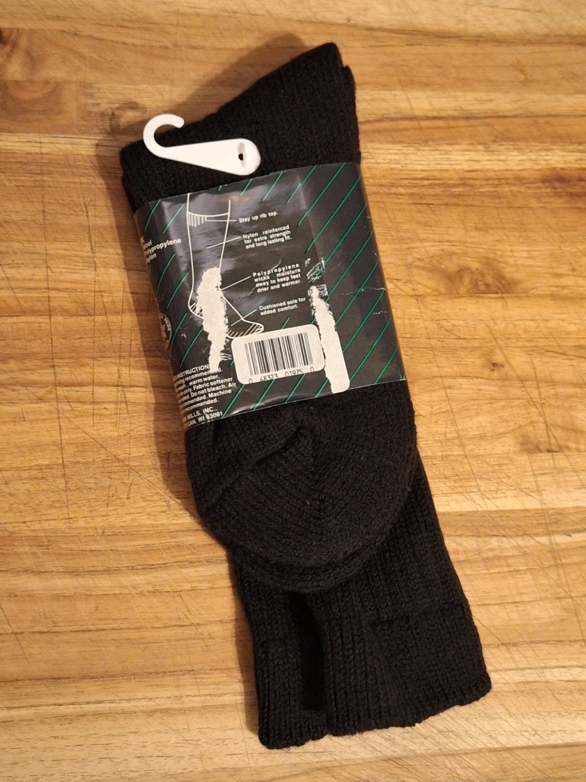 Wigwam Outdoor Trek Wool Blend Men’s Socks L NOS USA Black