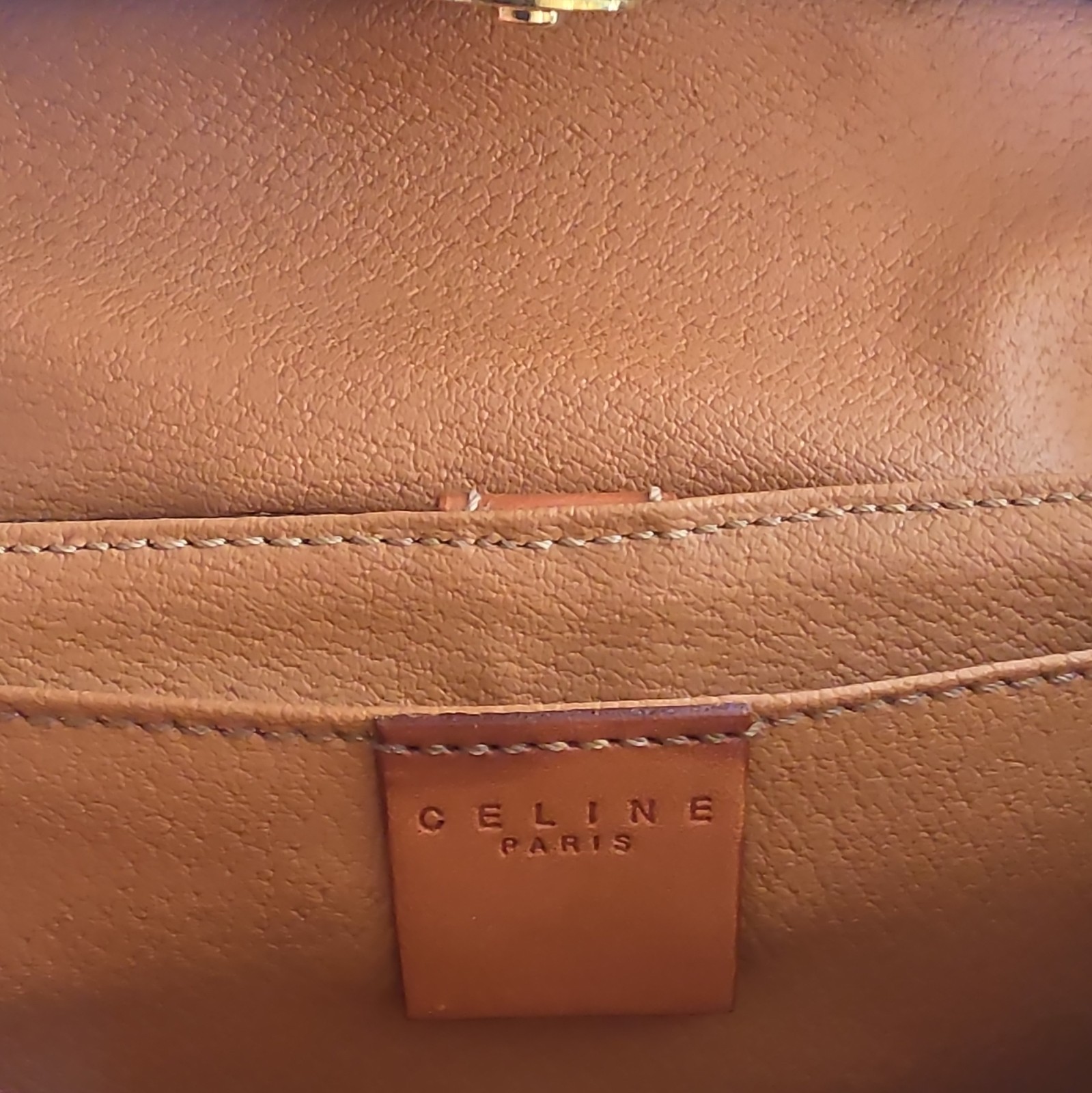CELINE Paris Brown Monogram Round Top Handle Bag Detachable Strap Gold Hardware