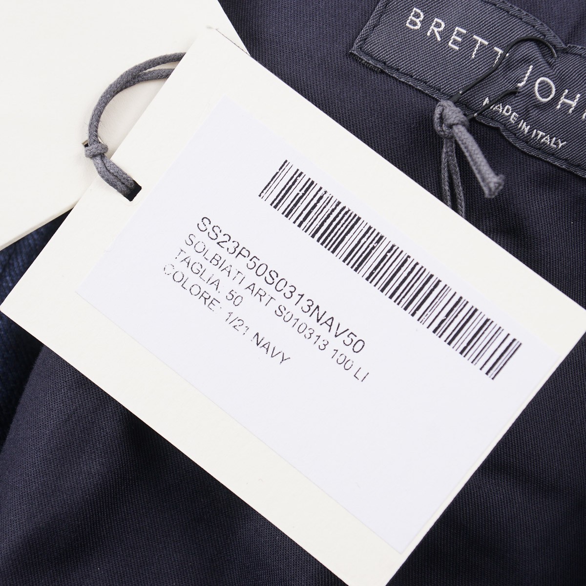 Brett Johnson Navy Solbiati Linen Drawstring Jogger Pants M 33-35 (Eu 50) NWT
