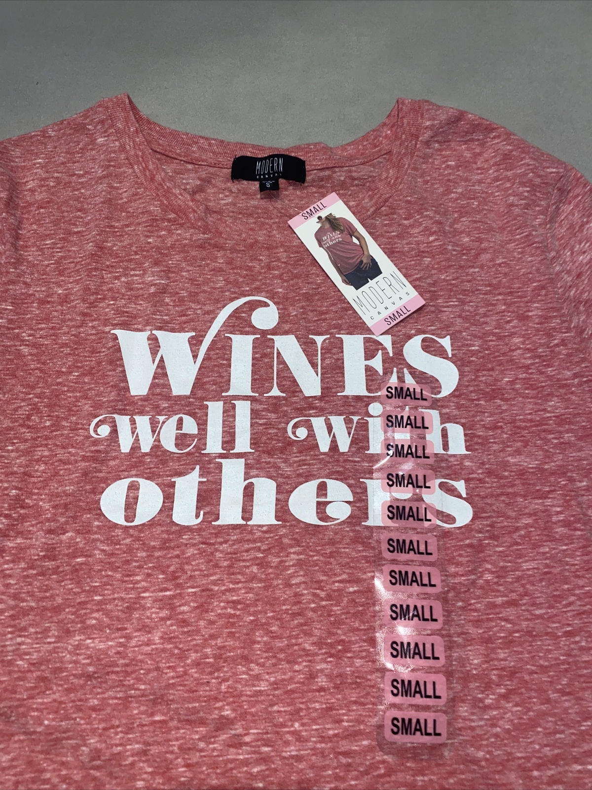 Modern Canvas Ladies Statement Tee, Size Small, Red