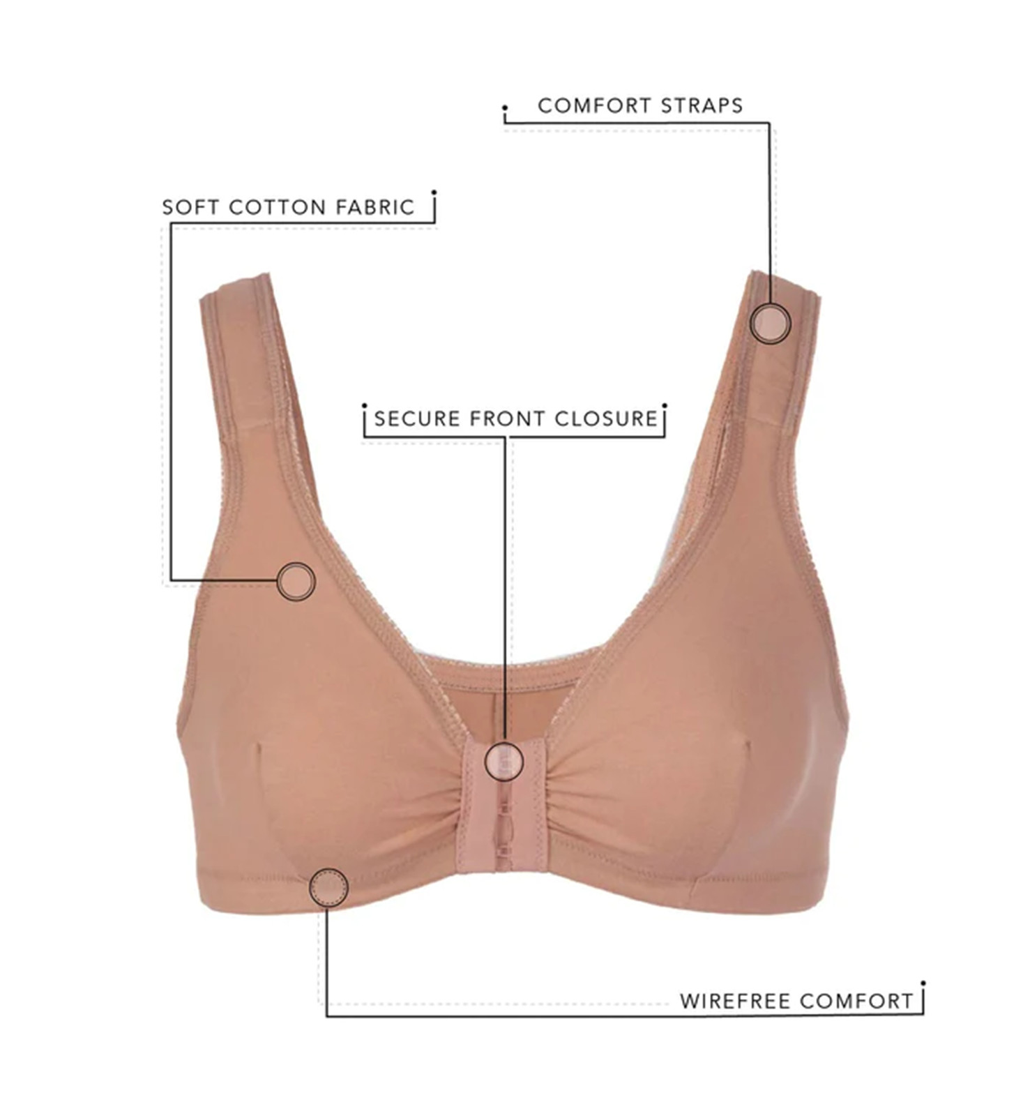 Leading Lady Meryl Cotton Front Closure Bra (110)