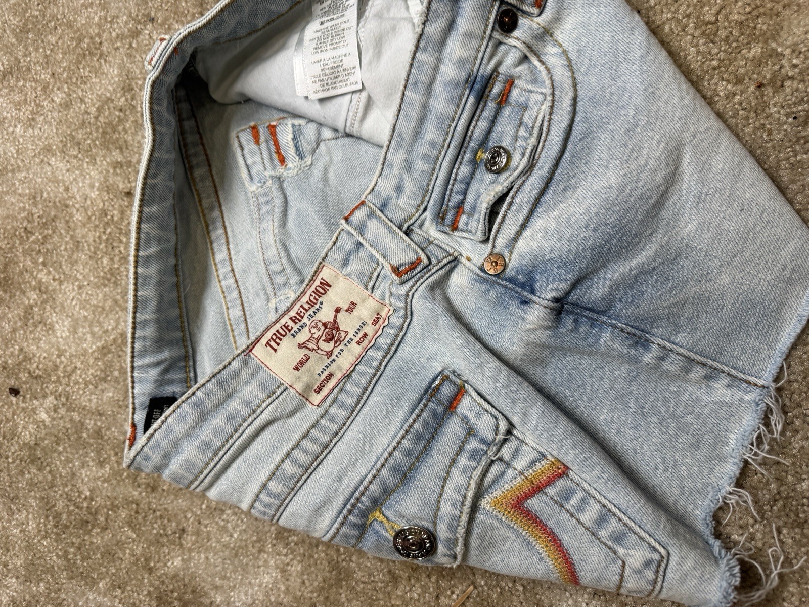 True Religion Brand Jeans Joey Cut-off Distressed womens jean Shorts size 30 NEW