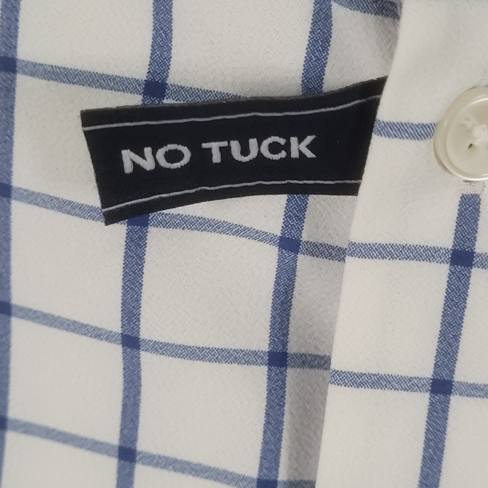 NWOT Mizzen Main Leeward Performance Shirt Men S White Plaid Trim Fit No Tuck