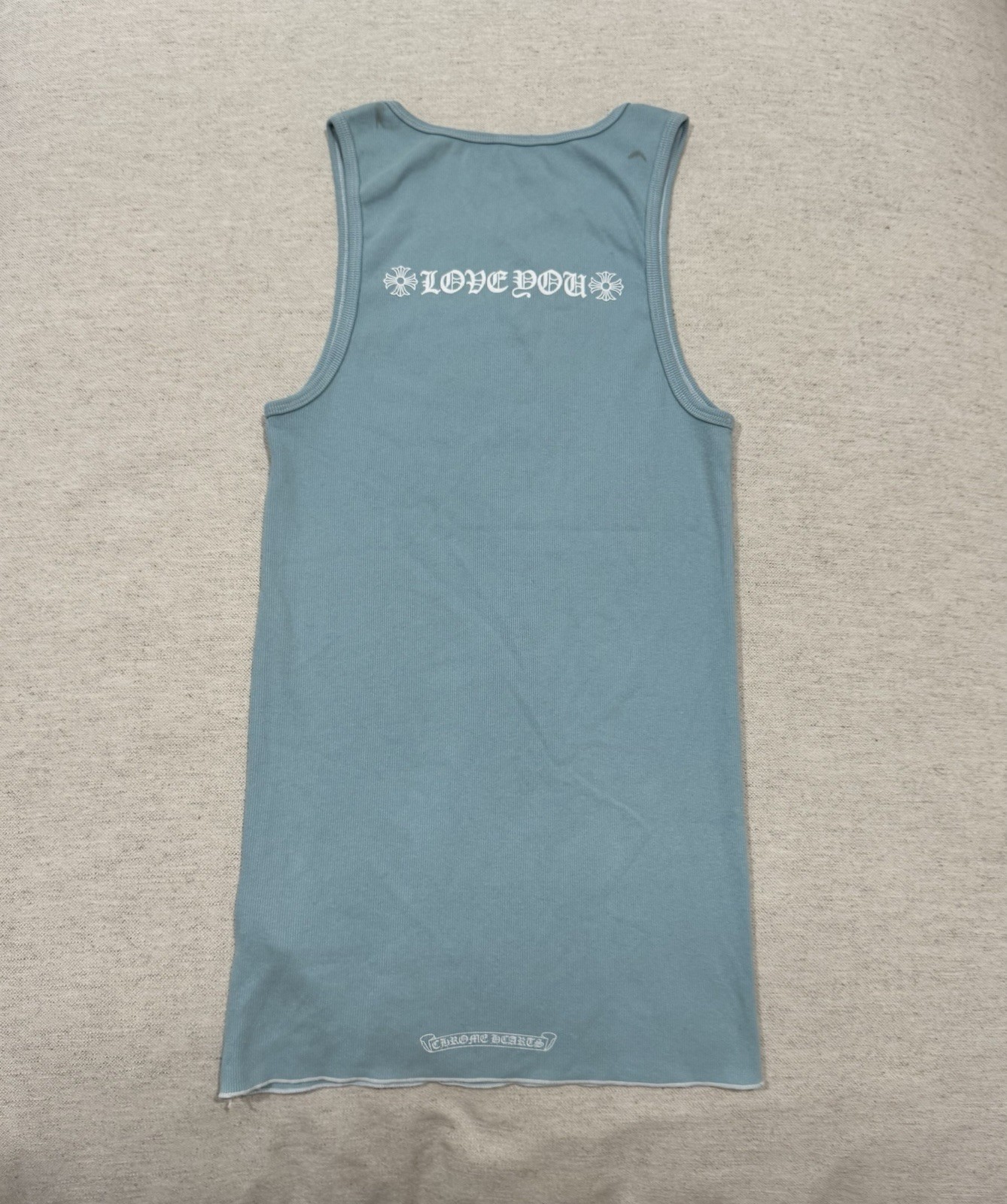 Chrome Hearts ‘Love You’ Miami Exclusive Ribbed Tank-top Baby Blue size M