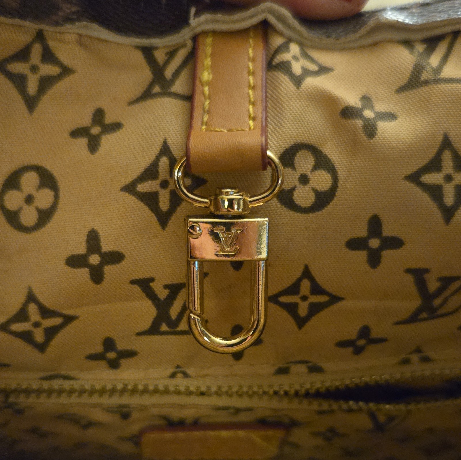 Louis Vuitton Monogram Tote Bag Mickey Mouse Print Brown Gold Hardware