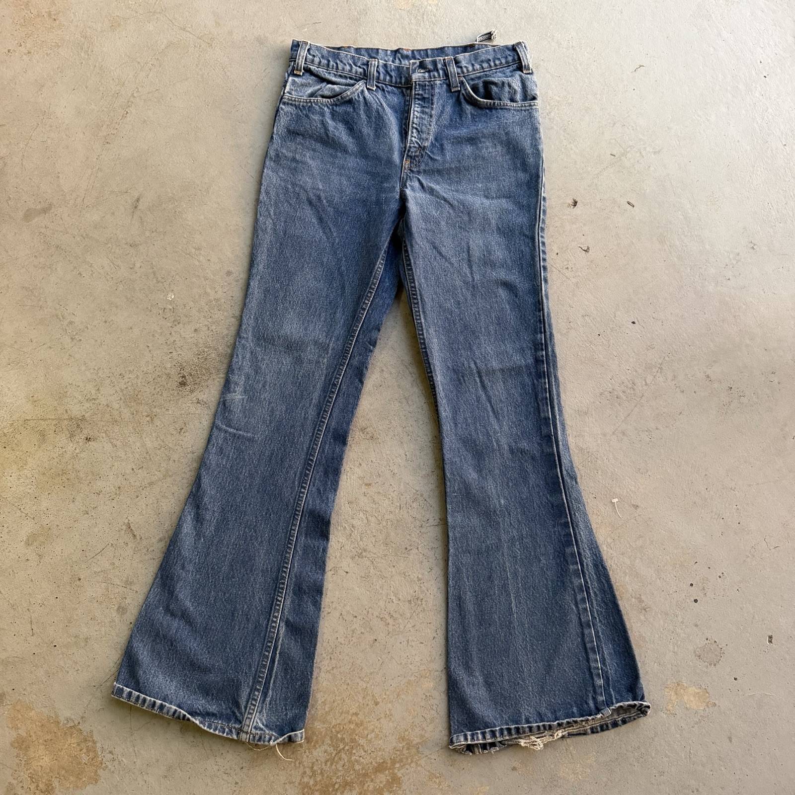 Vintage Orange Tab 70s Levi’s flared boot cut jeans Carzy true