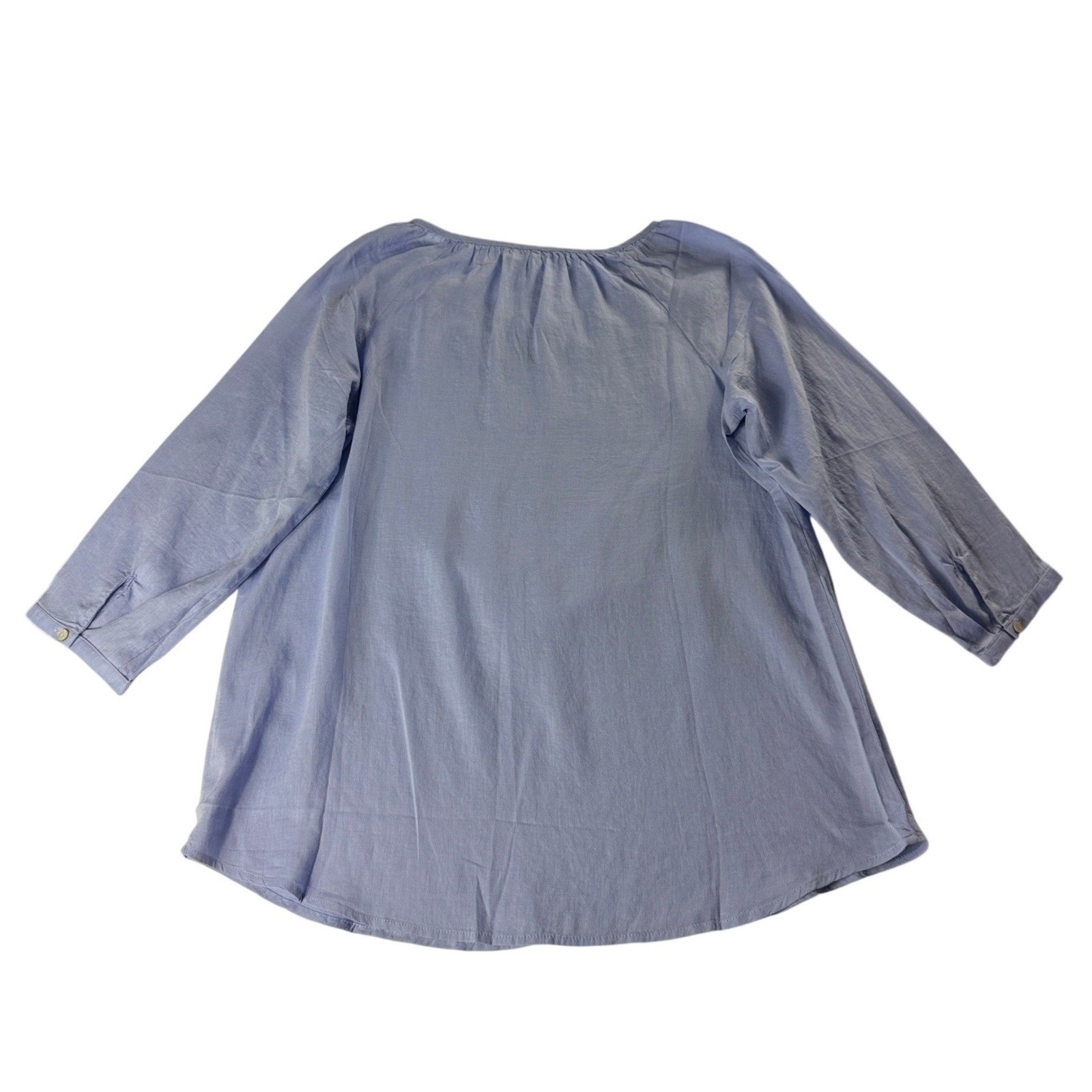 J. Jill Soft Hyacinth Blue Linen Blend Embroidered Eyelet Top Small 719622 NWT
