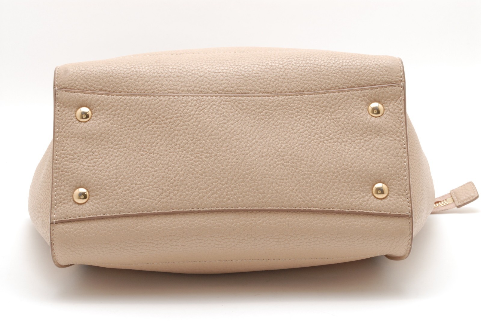 Salvatore Ferragamo Shoulder Hand Bag AMY Gancini Leather Pink Beige