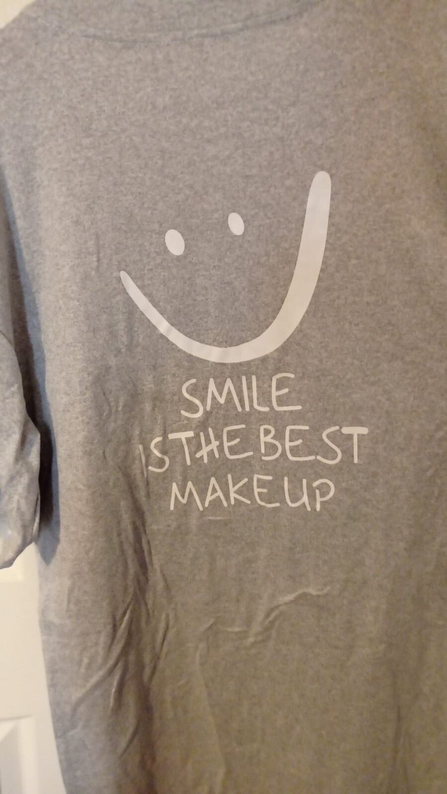 Fun Smiley Grey Maxi Dress for Women 19″ pit to pit, outdoor / night dress
