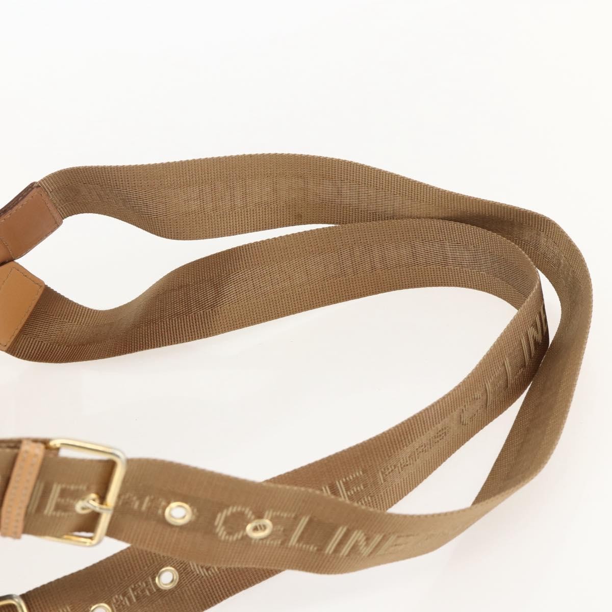 CELINE Macadam Canvas Backpack PVC Leather Brown Gold Auth am11330A